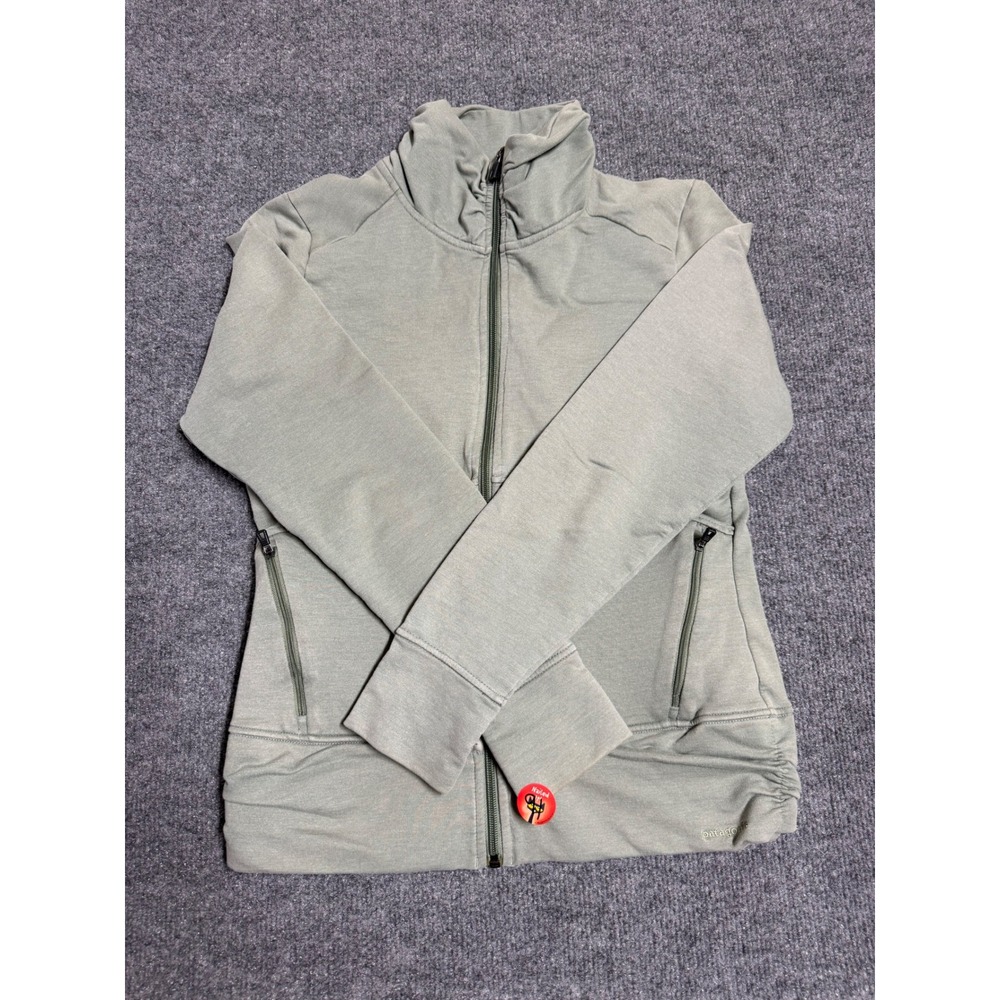Patagonia Womens Organic Cotton Blend Full Zip Jacket Sage Green Small